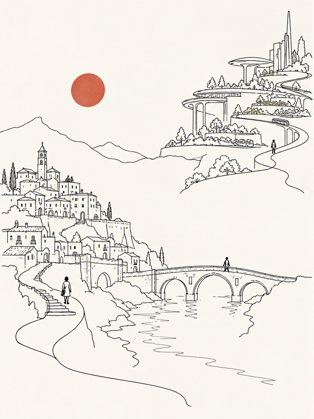 One-Line Hill Town Timefold