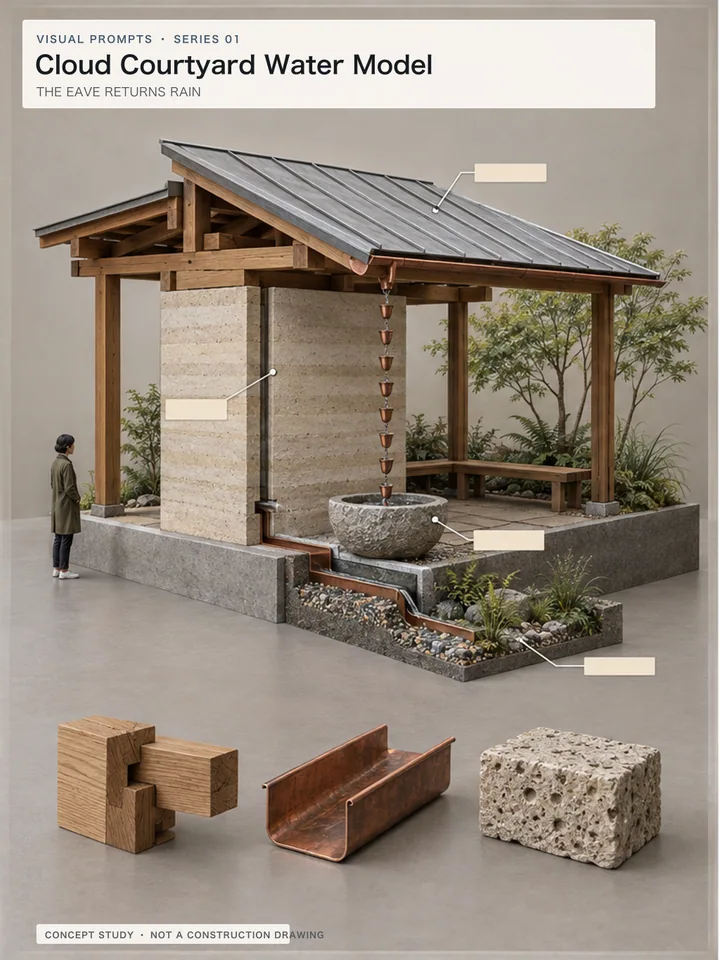 Cloud Courtyard Water Model