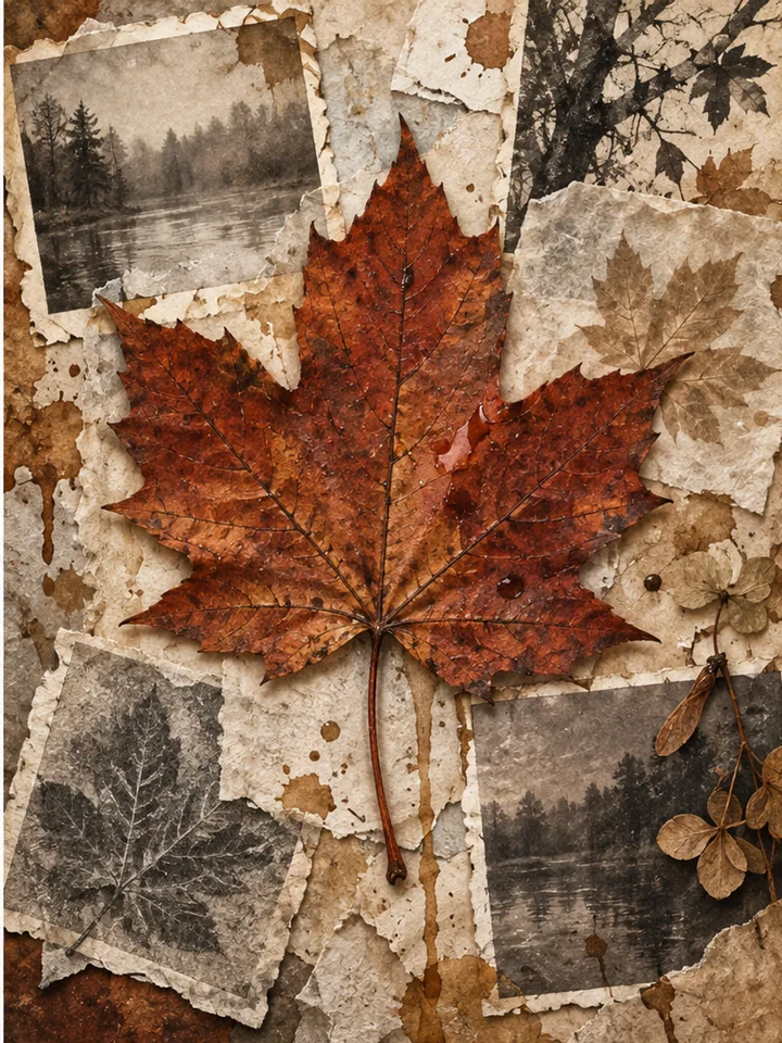 Fallen Leaf Memory Collage