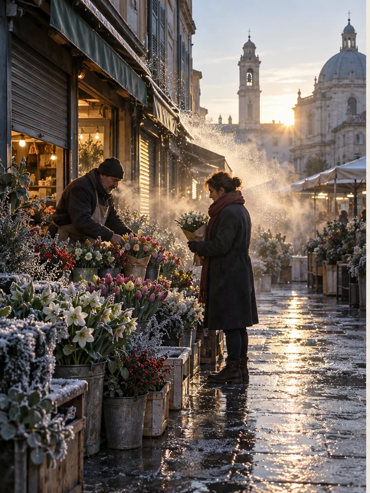 Frost-Particle Flower Market