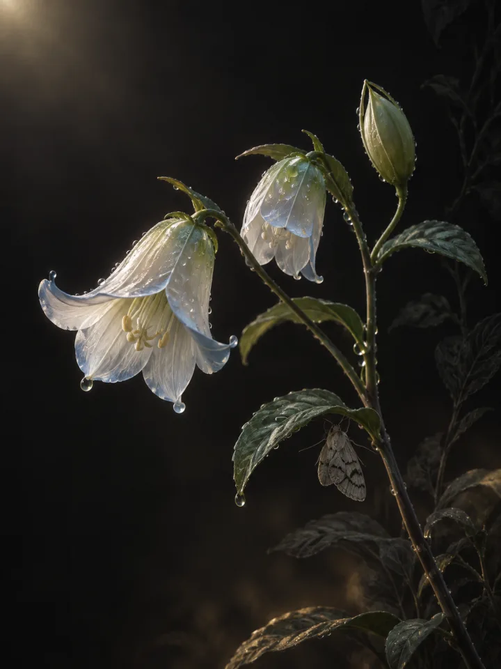 夜绽玻璃钟 - 夜间植物微距