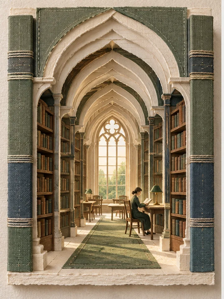 Bookcloth Arcade Paper Landmark
