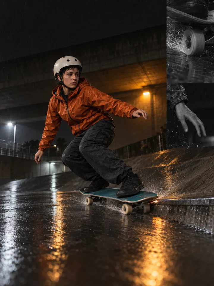 Midnight Carve - Night-action sports editorial