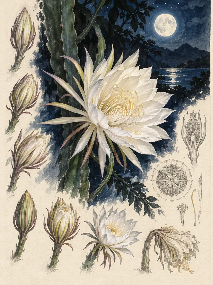 月下花期手记 - 手绘植物拆解