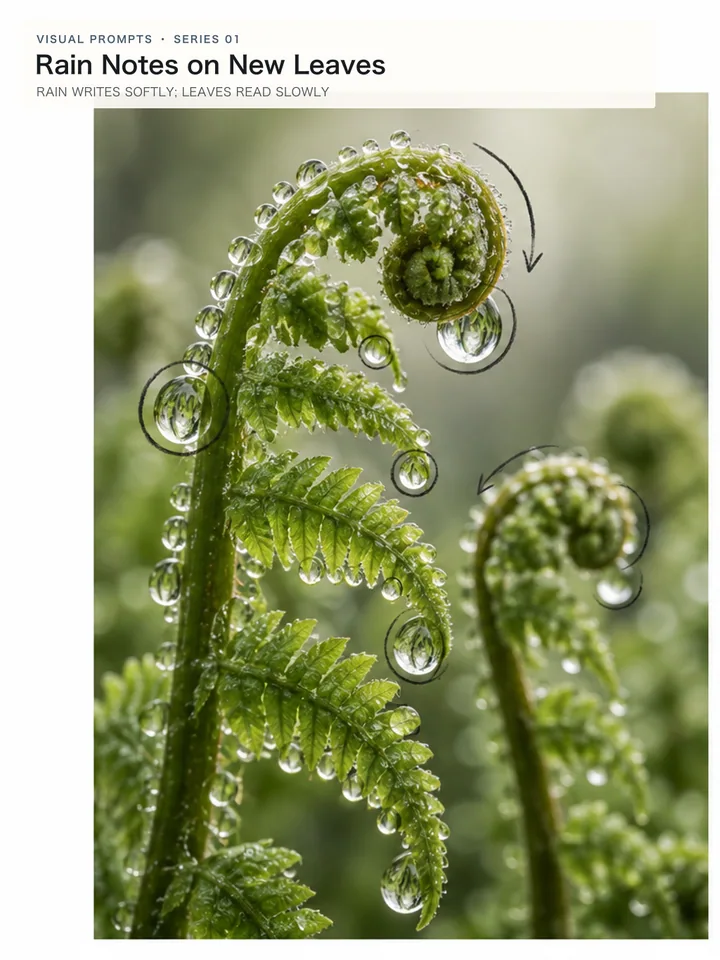 Rain Notes on New Leaves
