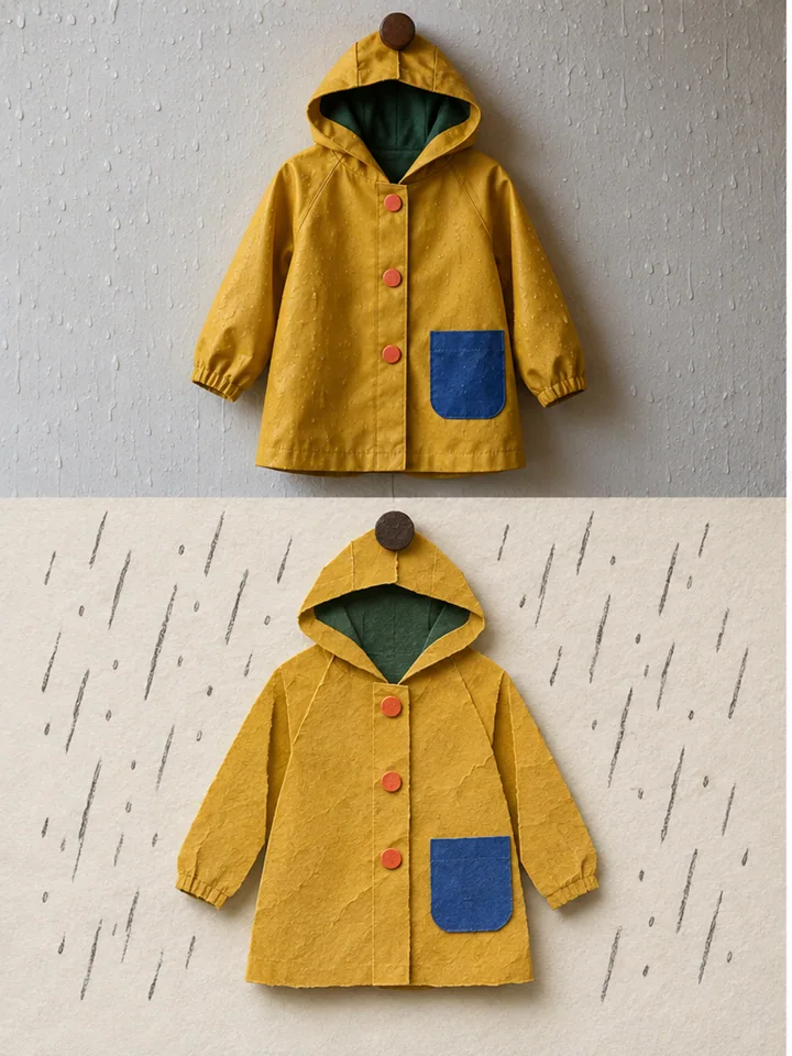 雨衣入纸 - 实景到层纸转译