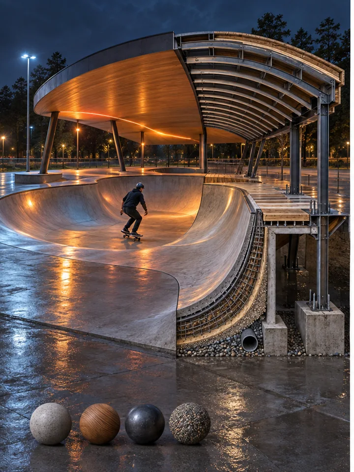 Skate-Ramp Pavilion Construction