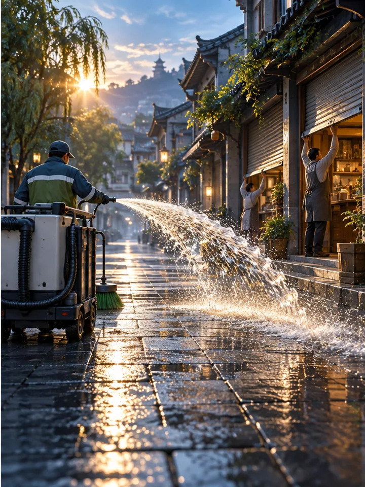 Street-Washing Morning Arc