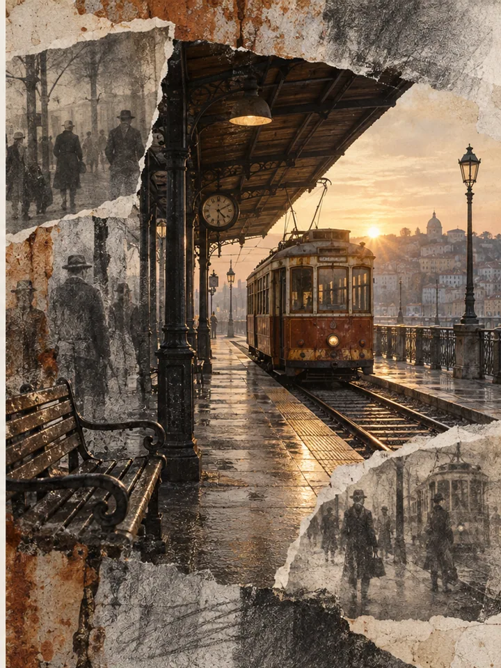 Tram Platform Memory Collage