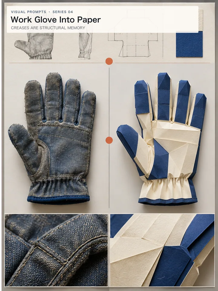 Work Glove Into Paper