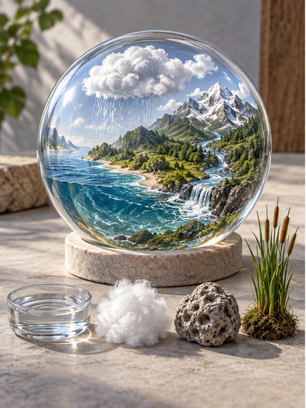 Water Cycle Glass Sphere